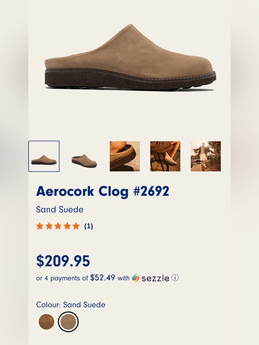 Blundstone Sand Suede Aerocork Mule Clog